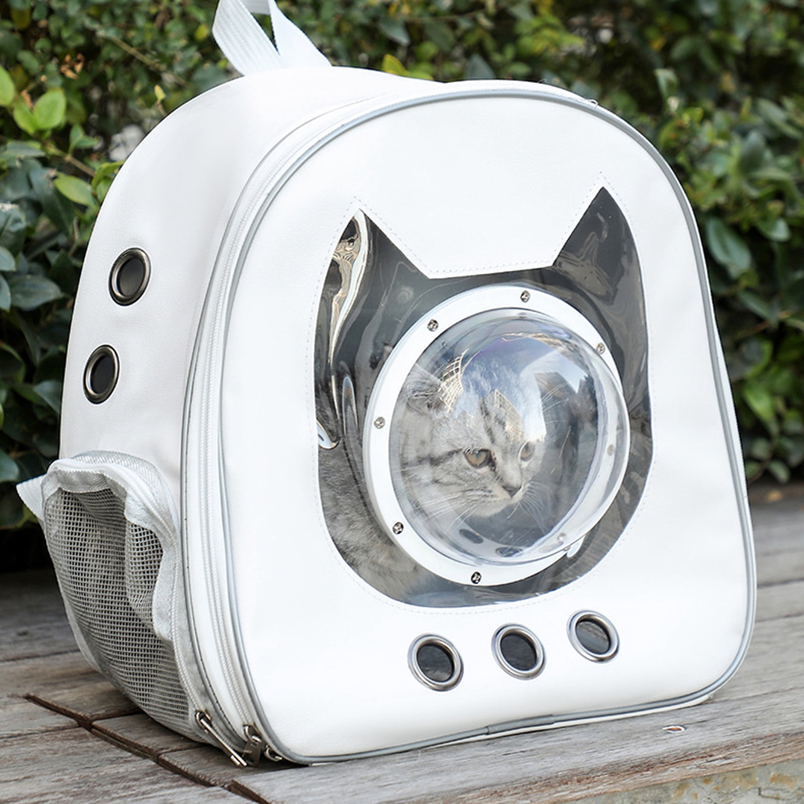 Fat Cat Backpack Carrier, Large Space Transparent Window Cat Travel Backpack Carrier Breathable Pet Travel Carrier Travel Carrier Backpack for Outdoor Camping HikingAirline