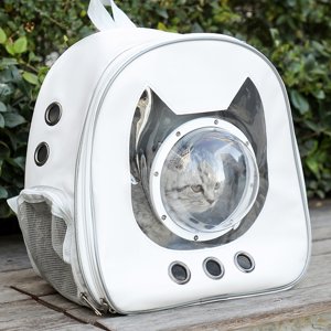 Fat Cat Backpack Carrier, Large Space Transparent Window Cat Travel Backpack Carrier Breathable Pet Travel Carrier Travel Carrier Backpack for Outdoor Camping HikingAirline