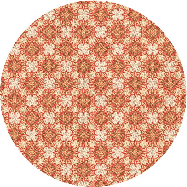 Ahgly Company Machine Washable Indoor Round Transitional Orange Red Orange Area Rugs, 5' Round