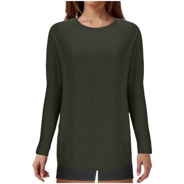 Japceit Women's Long Sleeve T-Shirts T Shirts for Women Fashion Womens Color Handcuffed Long Sleeved Round Neck T-Shirt Long Sleeve T Shirts