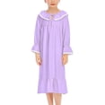 thumbnail image 1 of Birdeem Nuisette Longue pour Filles Pyjama Couleur Unie Mince Mignonne Robe en Dentelle Plissée, 1 of 1