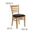 thumbnail image 2 of HERCULES Series Ladder Back Natural Wood Restaurant Chair - Black Vinyl Seat, 2 of 9