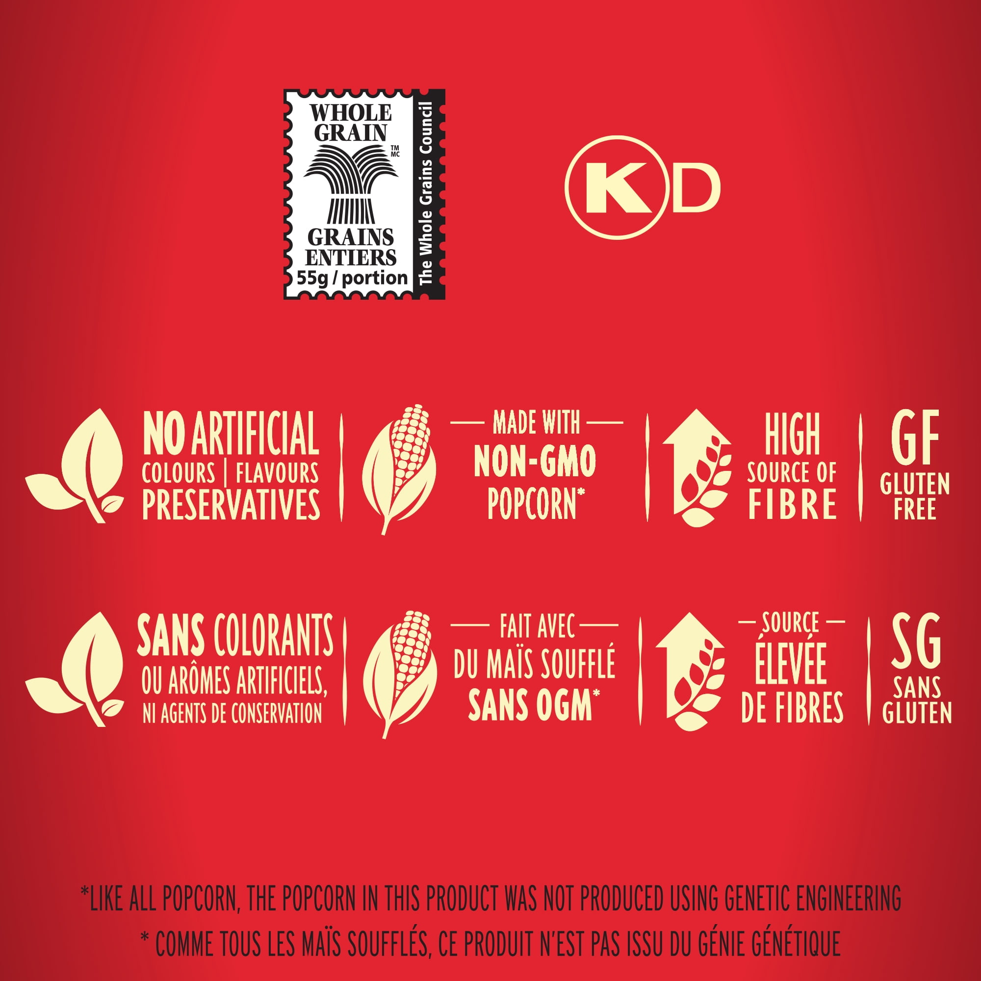 Orville Redenbacher Maïs éclaté au micro‑ondes saveur beurre, maïs éclaté 100 % grains entiers, sans gluten, 340 g (8 mini sacs x 43 g)