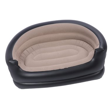 TOPINCN Inflatable Sofa, PVC and Velvet Comfortable Blow Up Couch Lounger Portable Inflatable Chair for Outdoor for Beach Camping Picnic