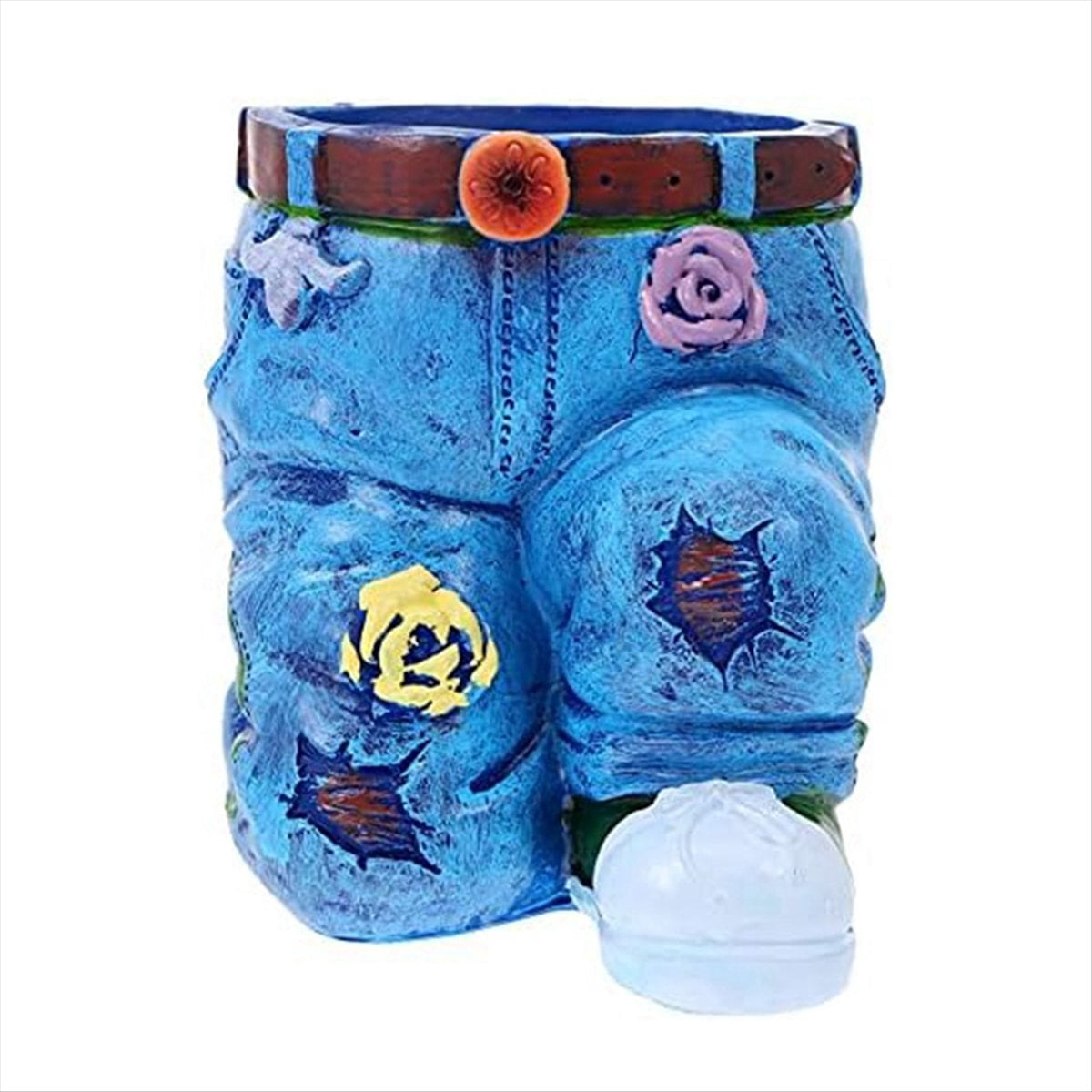 Jeans Flower Decorative Plant Pot Flower Pot Table Decoration Statue Planter Flower Pot Small Plant Pot A,1 x Flower Pot