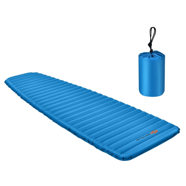 Goplus 3 Inch Inflatable Camping Sleeping Pad Waterproof & Comfortable Sleeping Mat Blue