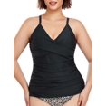thumbnail image 1 of RELLECIGA Women's V Neckline Ruched Tankini Top Swimsuits, 1 of 7