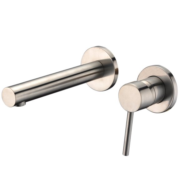 Sumerain Robinet de Salle de Bain Mural Nickel Brossé, Valve Incluse