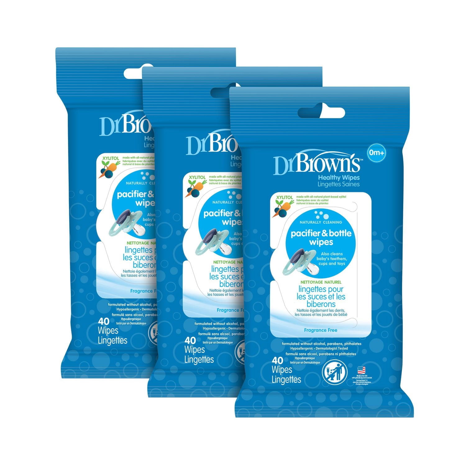 Dr. Brown's Healthy Wipes Pacifier and Bottle Wipes - 120 Wipes