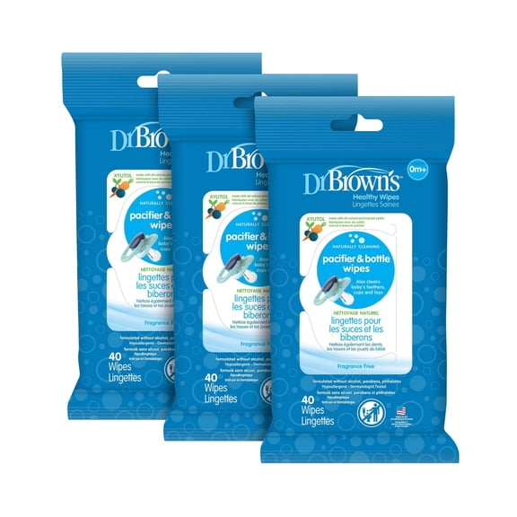 Dr. Brown's Healthy Wipes Pacifier and Bottle Wipes - 120 Wipes