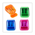 thumbnail image 1 of Plastic Color Transparent Pencil Sharpener Geometric Double Hole Sketch Pencil Sharpener Manual Pencil Sharpener, 1 of 6