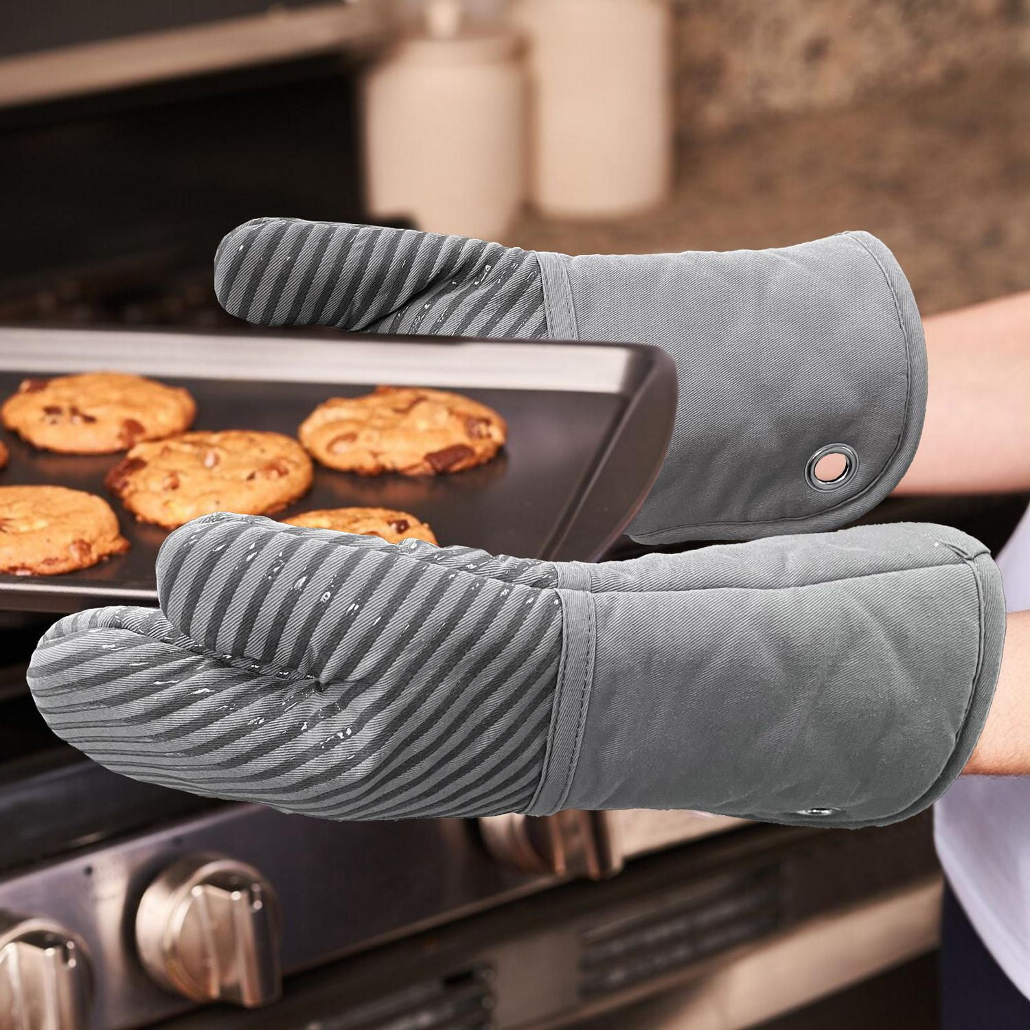 Fabstyles Lot de 2 gants de cuisine en silicone imprim
