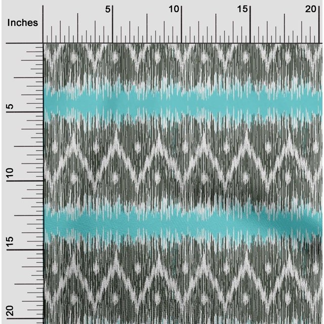 oneOone Tissu Viscose Chiffon Chevron Ikat Imprimé au Mètre 42 Pouces de Large