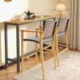 thumbnail image 2 of Gymax Patio Rattan Bar Stool Set of 4 Outdoor PE Wicker Bar Chairs w/ Armrests & Sturdy Footrests, 2 of 10
