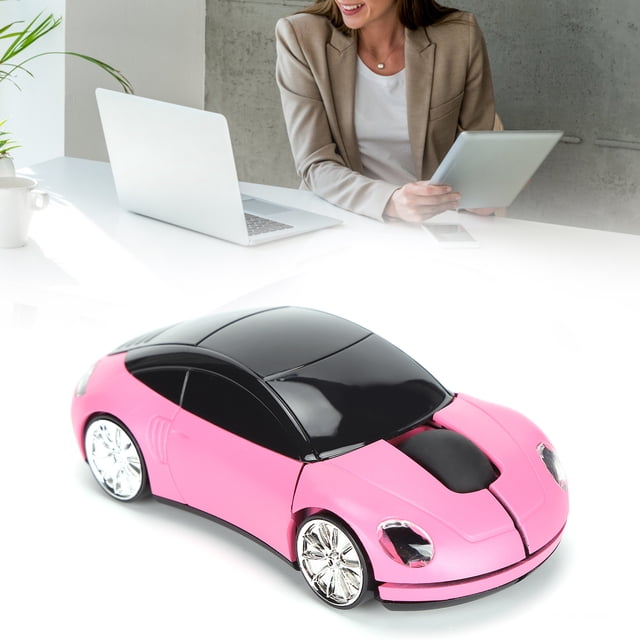 Cordless Mouse, 2.4G Mini Car Shaped Photoelectric Mice, Support Smart Power Saving Technology, Ergonomic Design, for Games, Office