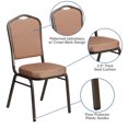 thumbnail image 2 of HERCULES Series Crown Back Stacking Banquet Chair in Gold Diamond Patterned Fabric - Gold Vein Frame, 2 of 9