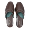 thumbnail image 1 of Pamir Men's Genuine Leather Scuff Slippers with Memory Foam Insole and Leather Outsole Size US 13 Wide Width Brown, 1 of 9