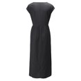 thumbnail image 3 of Innerwin Robes Col Rond Robe pour Femme Plage Couleur Unie Ample Robe d'Été Gris Foncé 2TG, 3 of 5