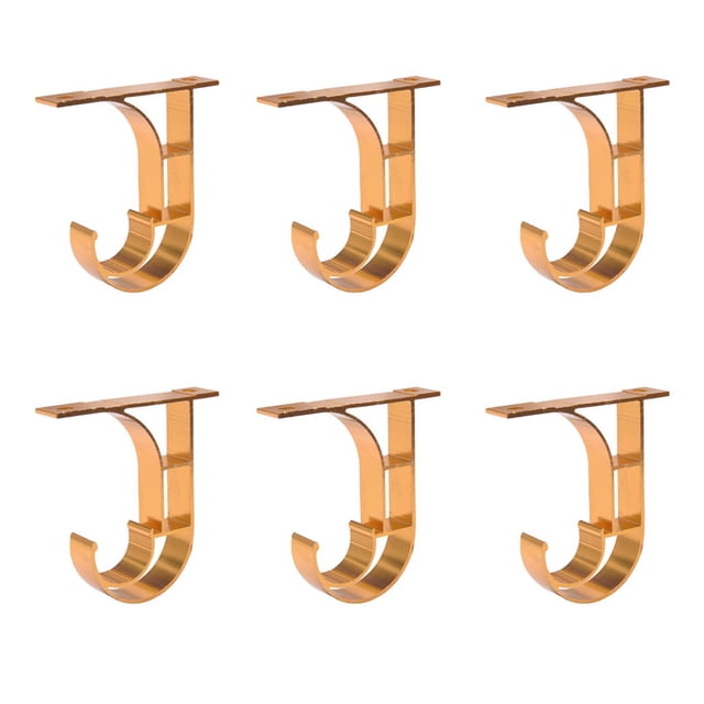 Hooks Storage Solution for Ceiling Curtain Rod 6Pcs Installation Hook Hanger Bracket Rose Gold for Durable Support and Organization