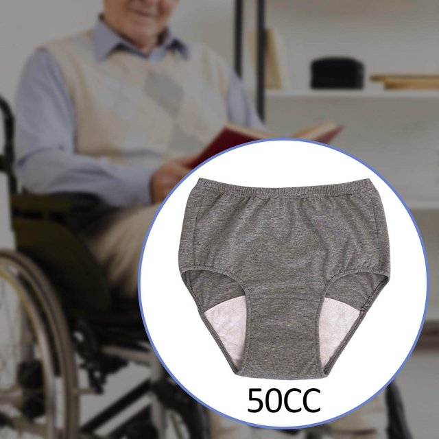 pitrice Elderly Incontinence Diaper Washable Soft Nappy for Adults Elderly Seniors Light Gray L