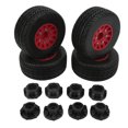 thumbnail image 2 of Rc Short Course Truck Tires Rc Car Wheel Tires Rc Truck Tires RC Short Course Truck Tires Strong Cushioning 1/10 RC Short Course Truck Wheel With Hex Adapter For ARRMA Red, 2 of 8
