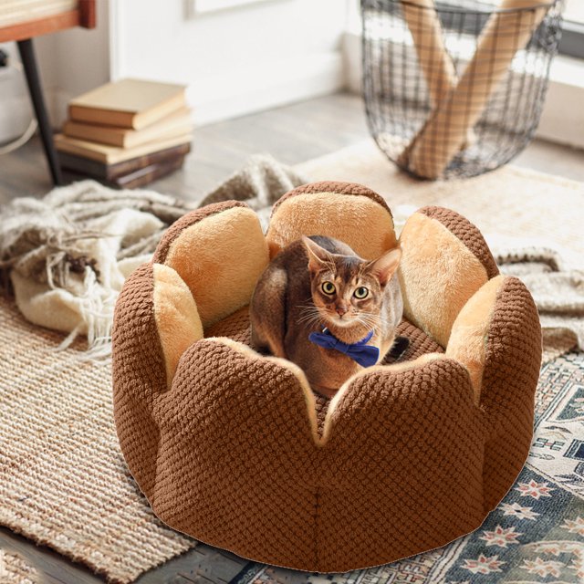 LSLJS Chien Rond Cat Hiver Chaud Sac de Couchage Long Peluche Doux Lit pour Animal Lit Apaisant