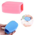 thumbnail image 1 of 2 Pcs Candy Color Blue and Pink Silicone Washboard Creative Mini Handheld Laundry Washboard, 1 of 1