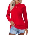 thumbnail image 1 of asjyhkr Plus Size Womens Long Sleeve Shirts Button Summer Tops Trendy 2025 Work Business Causal T Shirts, 1 of 6