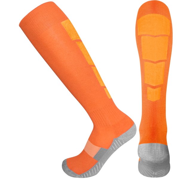 Elite Athletic Compression Socks - Over The Calf | Perfect for Soccer, Football, Baseball, Basketball, Hockey - All Sports Performance (Orange - Medium)