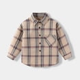 thumbnail image 2 of Tranfacy Chemises à Carreaux à Boutons pour Enfants à Manches Longues Col Rabattu Manteau d'Automne et Couche de Base, 2 of 3