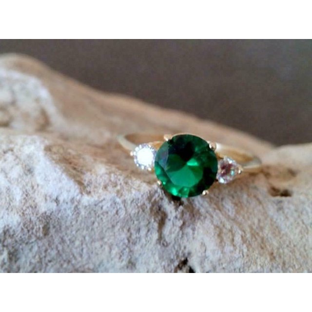 Natural Certified Handmade 14K 5.25ct Emerald Victorian Engaent Ring US11