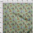 thumbnail image 3 of oneOone Cotton Silk Olive Green Fabric Animal Sewing Material Print Fabric By The Yard 42 Inch Wide, 3 of 4