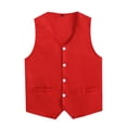 thumbnail image 1 of Haitryli Gilet de Bénévole pour Enfants Gilet d'Activité Costume Couleur Unie Sans Manches Fête Activités Uniforme d'Équipe Rouge G, 1 of 7