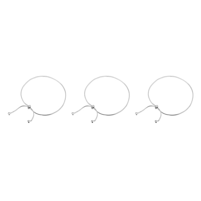 Transemion Sterling Silver Anklet Adjustable Snake Anklet For Gift Gift For Loved Ones 3Set
