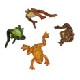 thumbnail image 1 of Set of 4 Hand-Painted Multicolor Frog Figurine Decorative Plant Pot Hangers - Whimsical Outdoor Garden Decorations for Pots and Planters - 4 Inches High, 1 of 5