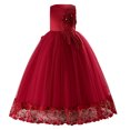 thumbnail image 1 of NiSHUIHAN Robe pour Tout-Petite Fille Tenue Formelle pour Enfants Incluant Longues Robes Florales Robes de Princesse Robes à Fleurs pour Enfants Robes de Mariage Etc Rouge 160, 1 of 8