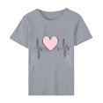 thumbnail image 4 of Pisexur T-shirt de la Saint-Valentin Haut T-shirt de la Saint-Valentin pour Femme Amour Imprimé T-shirt à Manches Courtes Haut à Manches Courtes Col Rond Haut/chemise, 4 of 5