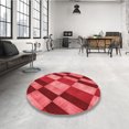 thumbnail image 4 of Ahgly Company Tapis d'Intérieur Ronds Transitionnels Rouges Lavables à la Machine, 5 Pieds Rond, 4 of 7