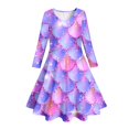 thumbnail image 4 of MIASHUI Robe Sirène Filles Enfants Manches Longues Scintillante Robes de Vacances, Violet, 8-9 Ans, 4 of 5