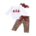 thumbnail image 3 of Pantalon à Manches Longues à Carreaux/léopard + Combinaison Bandeau pour Bébé, 3 of 8