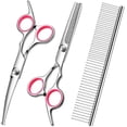 thumbnail image 1 of CHUANK Dog Grooming Scissors with Safety Round Tips Stainless Steel Professional Dog Grooming Kit - Thinning  Curved Scissors and Comb for Dog Cat Pet, 1 of 8