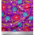 thumbnail image 1 of Soimoi Tissu Crêpe polyester Feuilles & Floral Imprimé Artistique Tissu au Mètre 52 Pouces de Large, 1 of 1