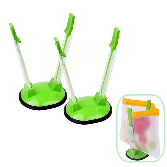 2 Pcs Support de Rack Ample pour Sac de Préparation des Aliments, Support de Sac à Sandwich