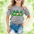 thumbnail image 2 of PMVFHDE Hauts d'Été pour Filles T-Shirts pour Fille Hauts Mignons Hauts Courts pour Fille Hauts de Sortie pour Fille T-Shirt à Manches Courtes pour Filles T-Shirt d'Été à Col Rond Coupe Décontractée T-Shirts Basiques Gris, 4-5 Ans, 2 of 4