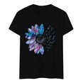 thumbnail image 4 of WEIYLL T-Shirt Femme Imprimé Lettre Manches Courtes Col Rond Noir Tailles TG, 4 of 4
