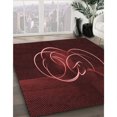 thumbnail image 3 of Ahgly Company Tapis d'Intérieur Lavables en Machine, Carrés, Brun Chocolat Transitionnel, Carrés de 6', 3 of 7