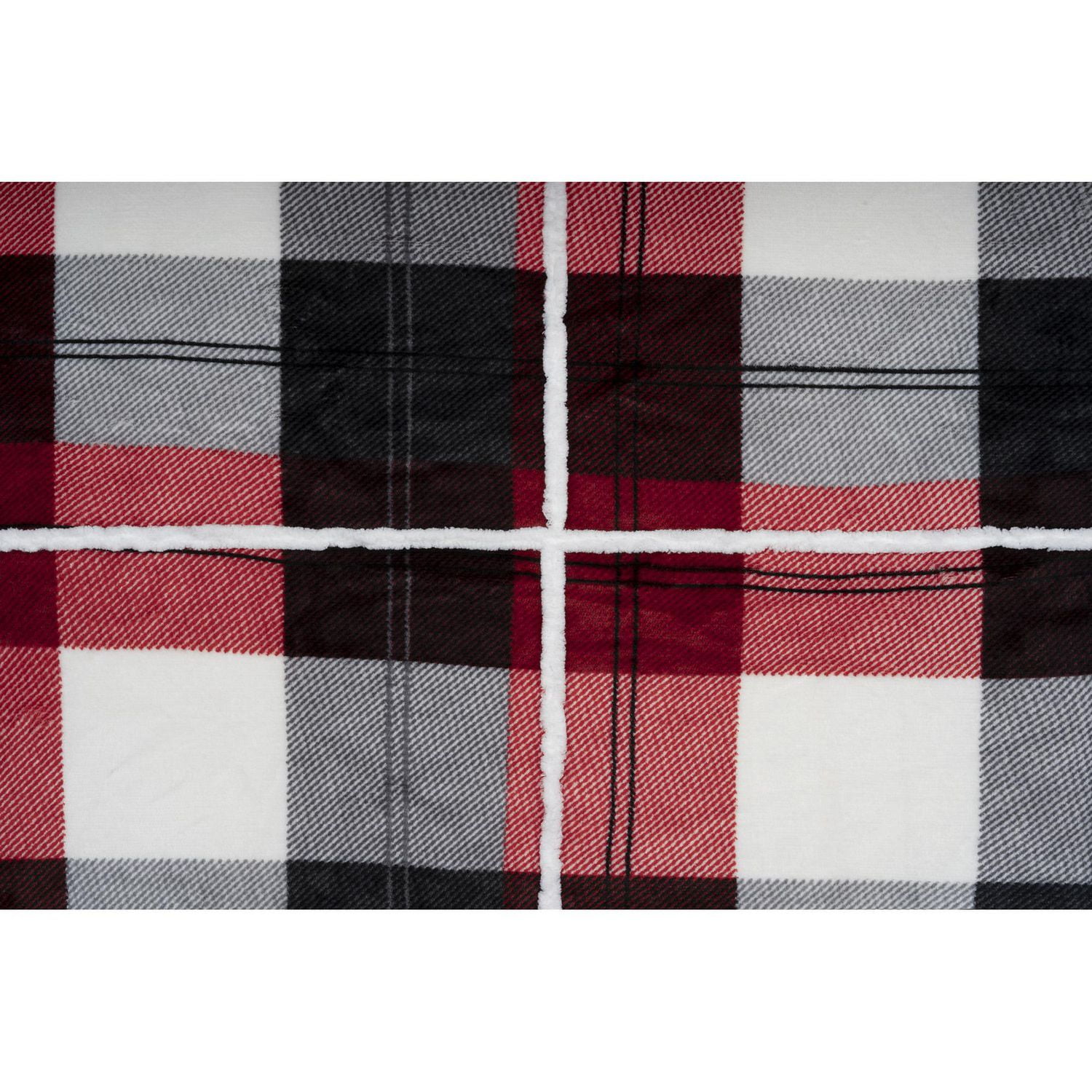 Safdie & Co. Couverture Jeté à Capuche Hoodzy Ultra Doux en Flanelle avec Endos en Sherpa Carreaux d'Hiver