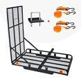 thumbnail image 2 of Hitch Mount Steel Cargo Carrier Basket with 49'' Folding Wheelchair Ramp, Fits 2'' Trailer Mounted Hitches, 2 of 4