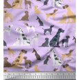 thumbnail image 1 of Soimoi Violet Moss Tissu Georgette Mélange Tissu Imprimé Chien au Mètre 44 Pouces de Large, 1 of 3
