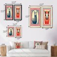 thumbnail image 4 of Designart "Retro Stamp Alpaca Portrait Illustration III" Alpaca Framed Wall Art Set Of 2 - Traditional Red Frame Gallery Set For Office Decor, 4 of 6